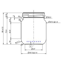 220ml-es konzerv üveg TO63